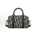 DIOR Groove 16 nano Detachable and adjustable shoulder strap zipper Oblique monogram single-shoulder crossbody handbag Mini Women\'s blue and black